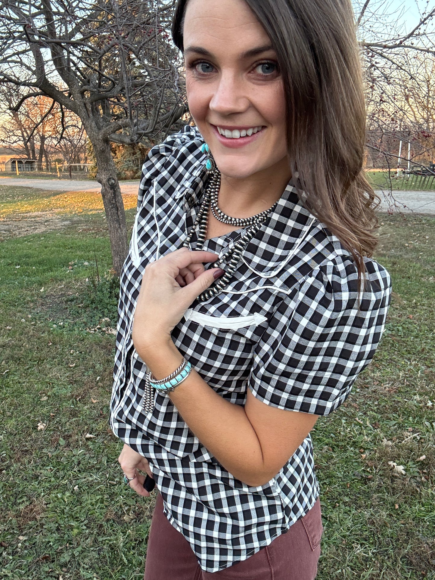 The Red River Gingham Top
