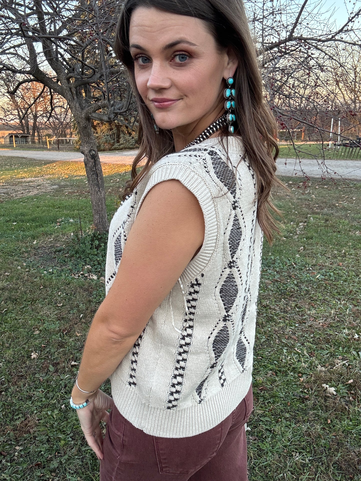 The Cornerstone Aztec Sweater Vest