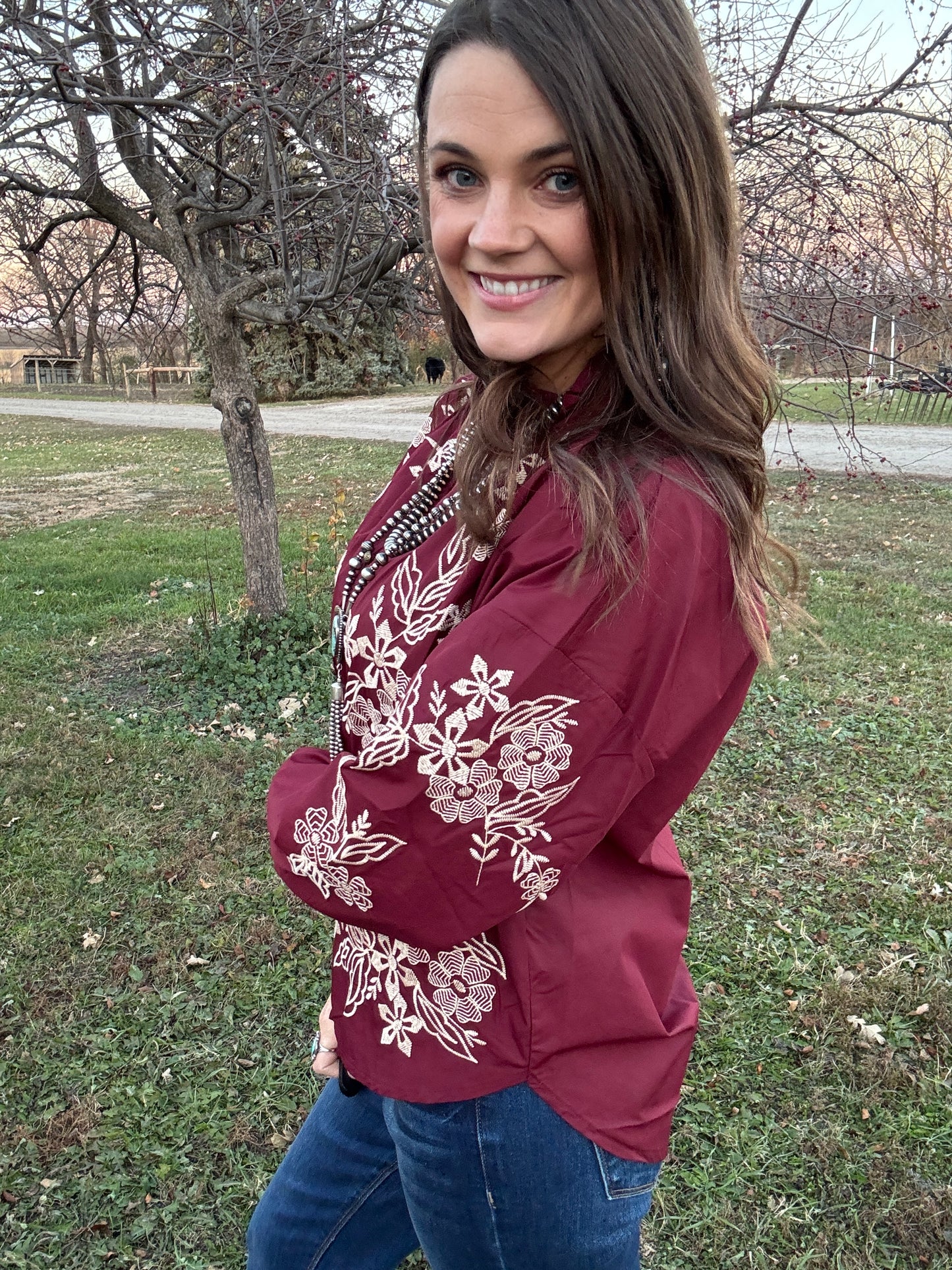 The Good Feeling Blouse in Burgundy