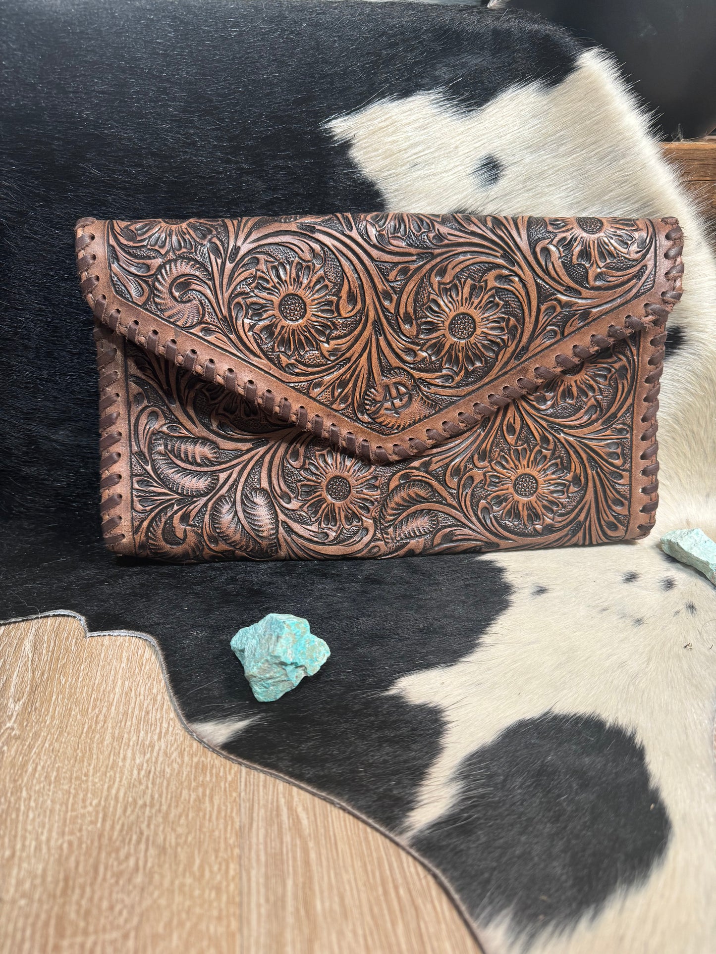 The Lexi Hand Tooled Clutch and Crossbody