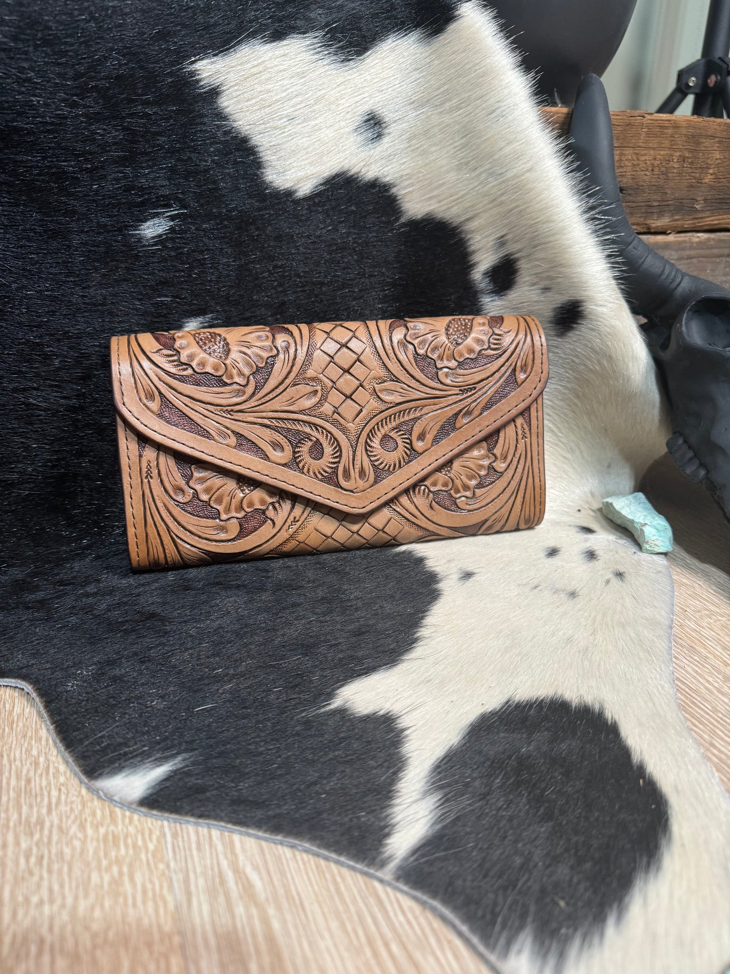 The Sally Snap Front Tooled Wallet