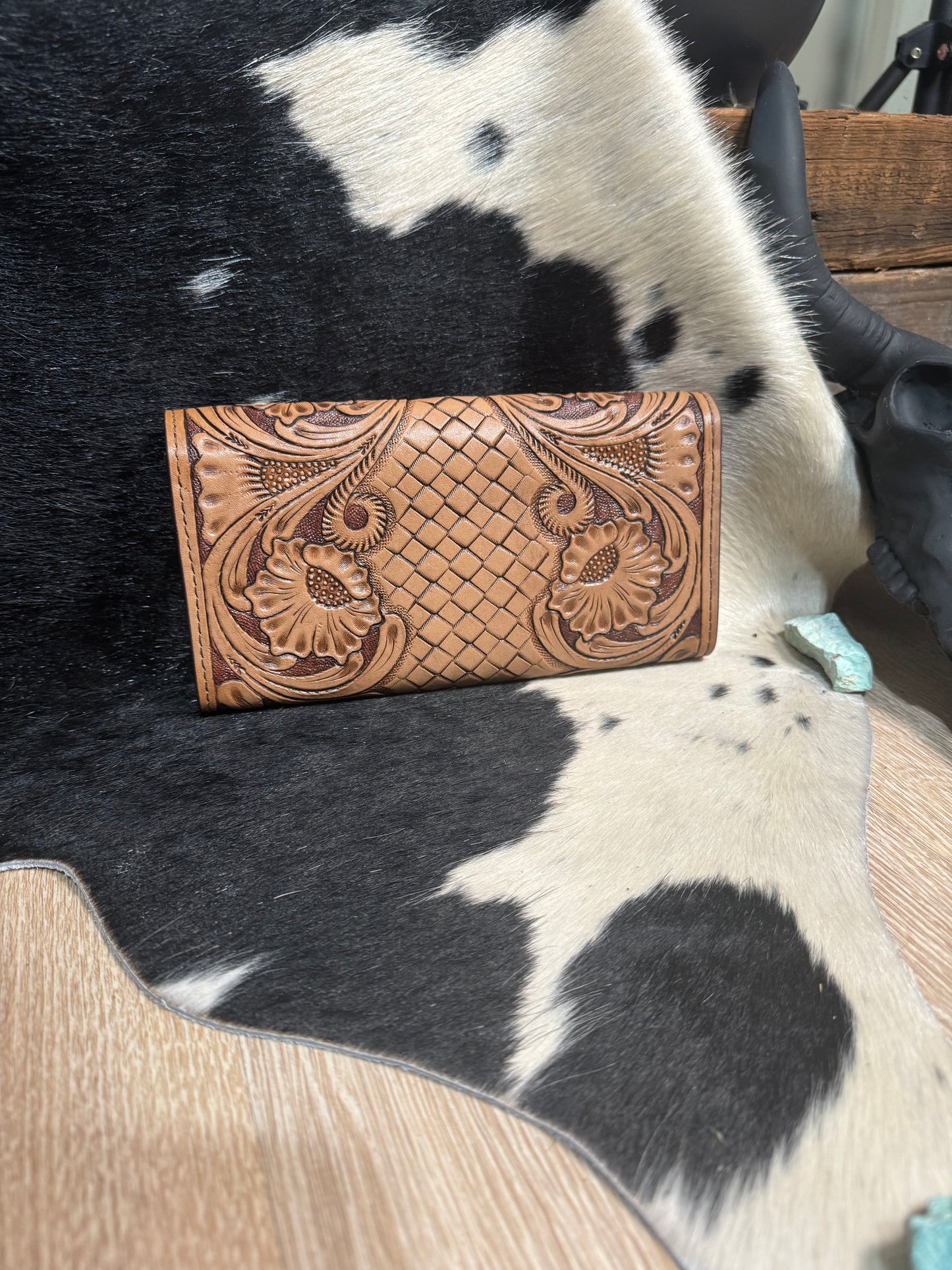 The Sally Snap Front Tooled Wallet