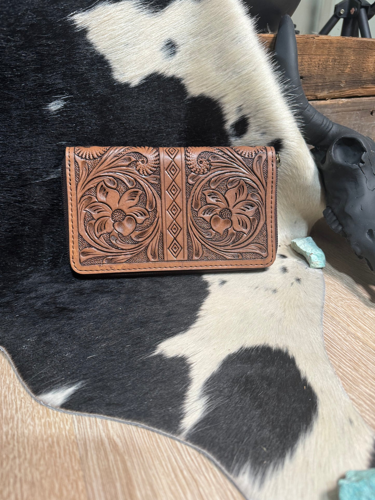 The Ariana Aztec Tooled Wallet