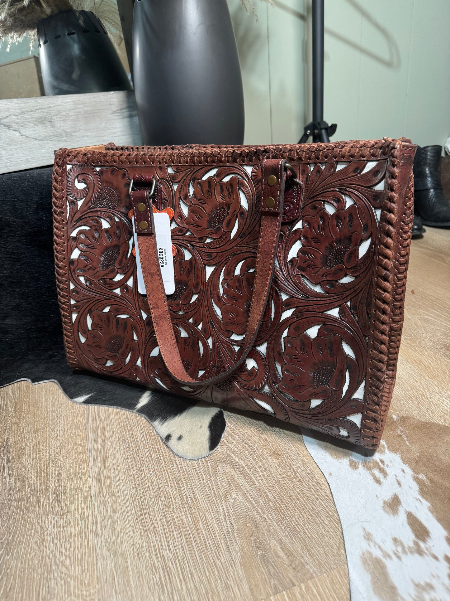 The Trina Floral Tooled Tote