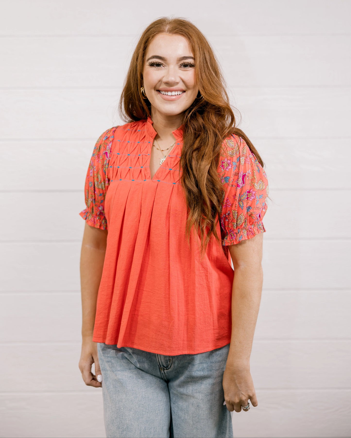 Brooke Top- Coral