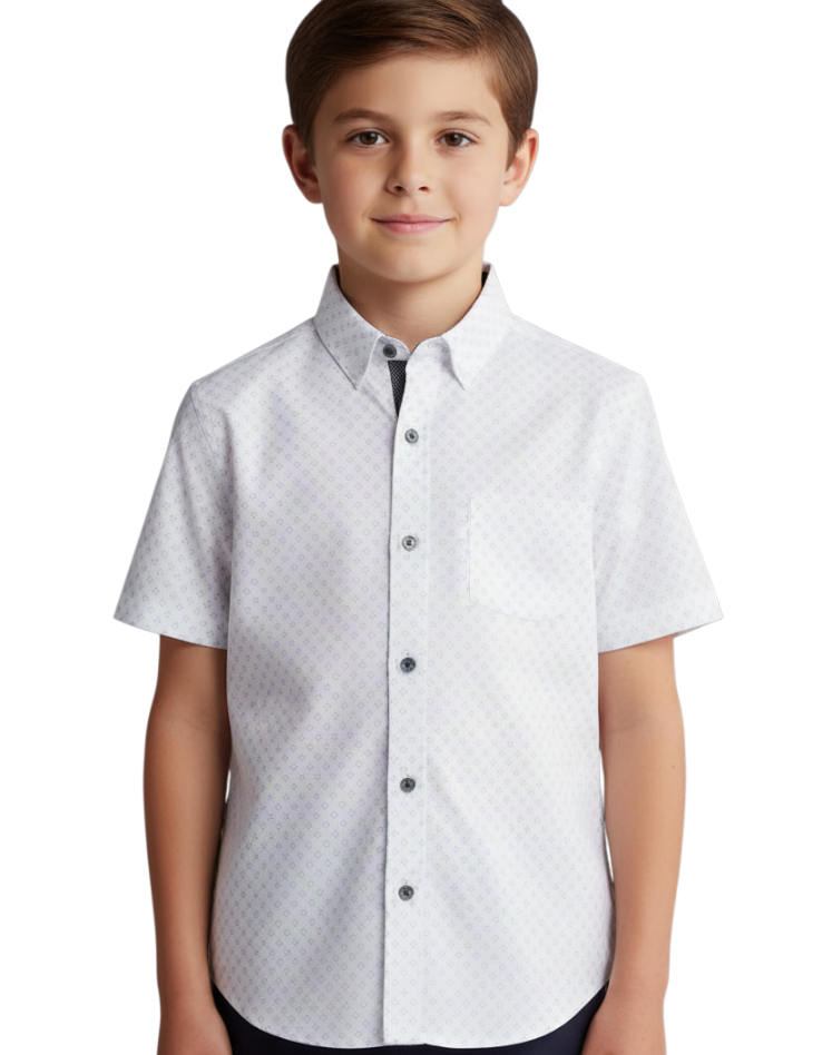 BOYS ACTIVE PERFORMANCE PATTERNED S/S SHIRT -SBS262660