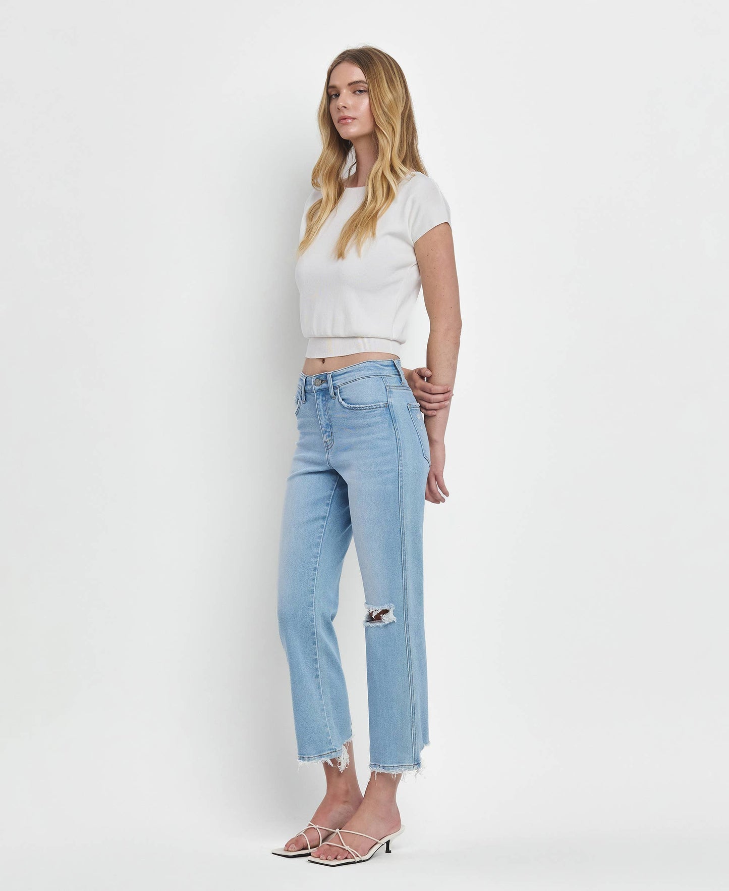 HIGH RISE REGULAR STRAIGHT JEANS T6507