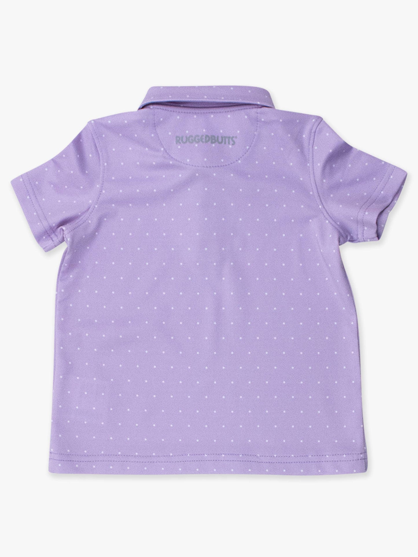 Boys Lavender Pin Dot Knit Short Sleeve Performance Polo