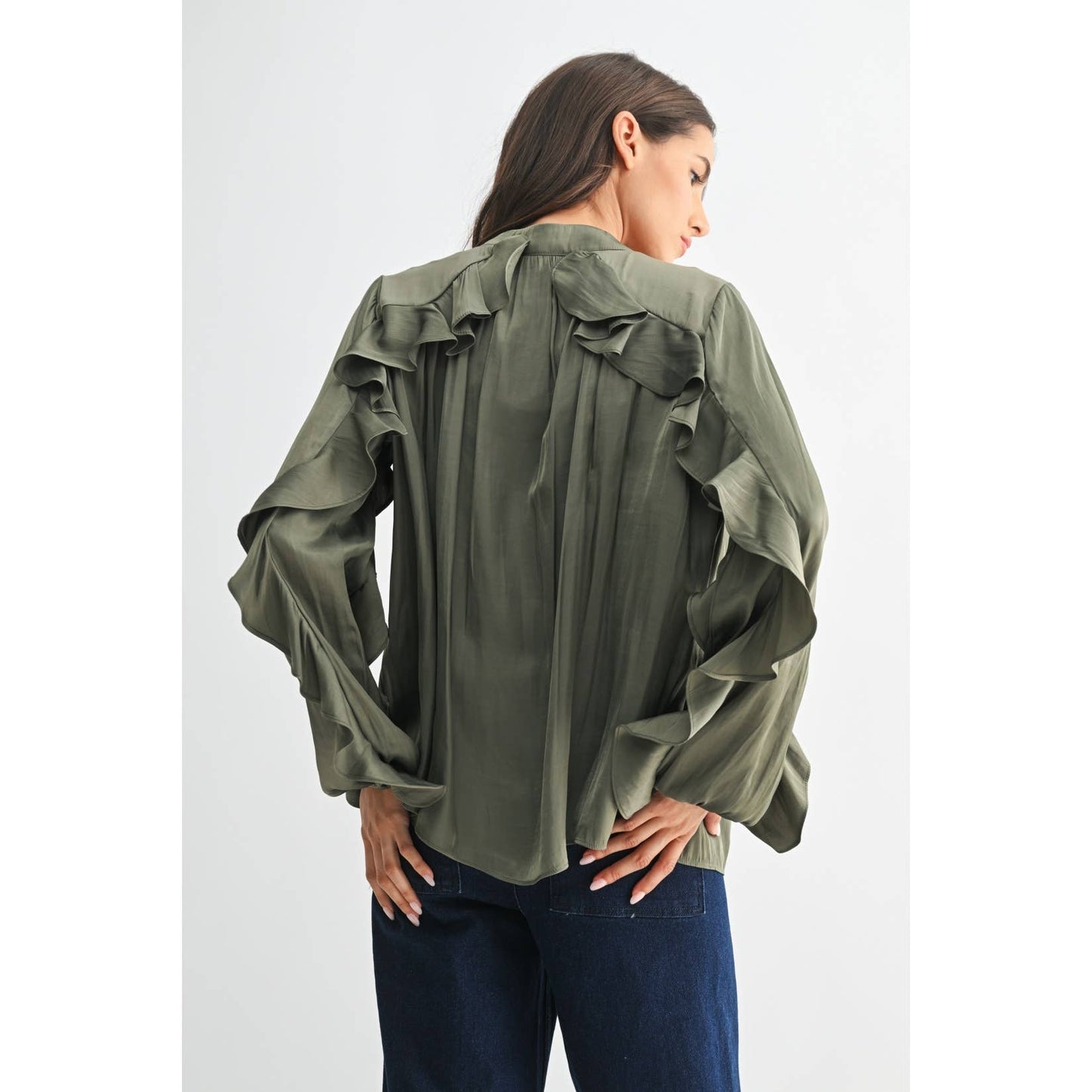 Always Elegant Ruffled Detail Blouse
