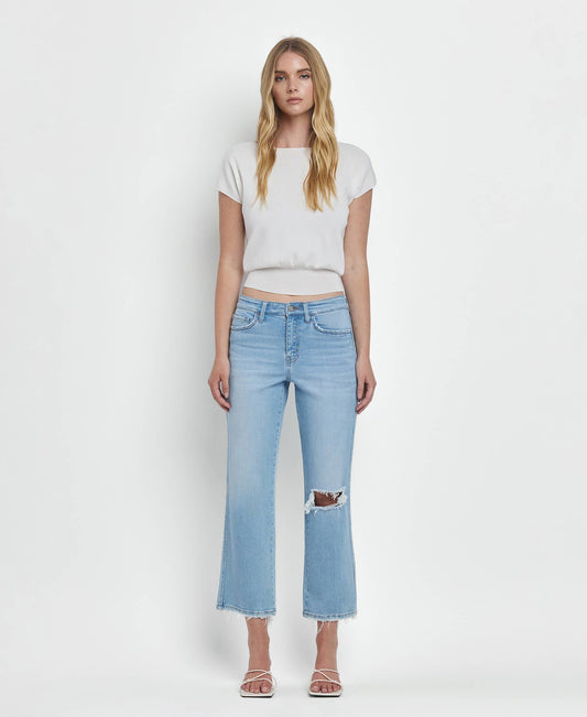 HIGH RISE REGULAR STRAIGHT JEANS T6507