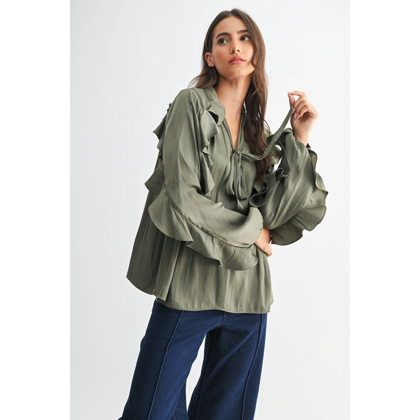 Always Elegant Ruffled Detail Blouse