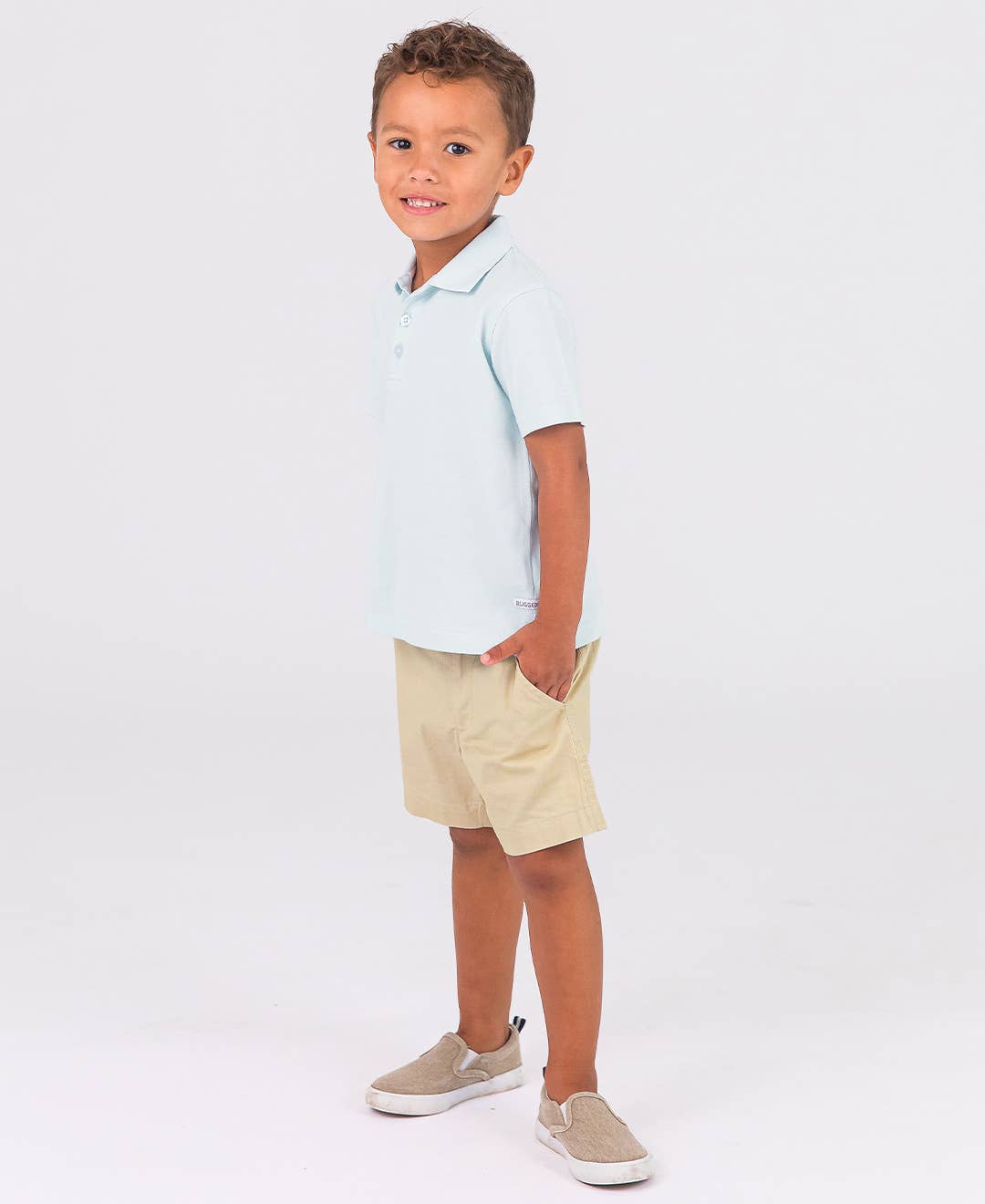 Boys Light Blue Pique Short Sleeve Polo Shirt