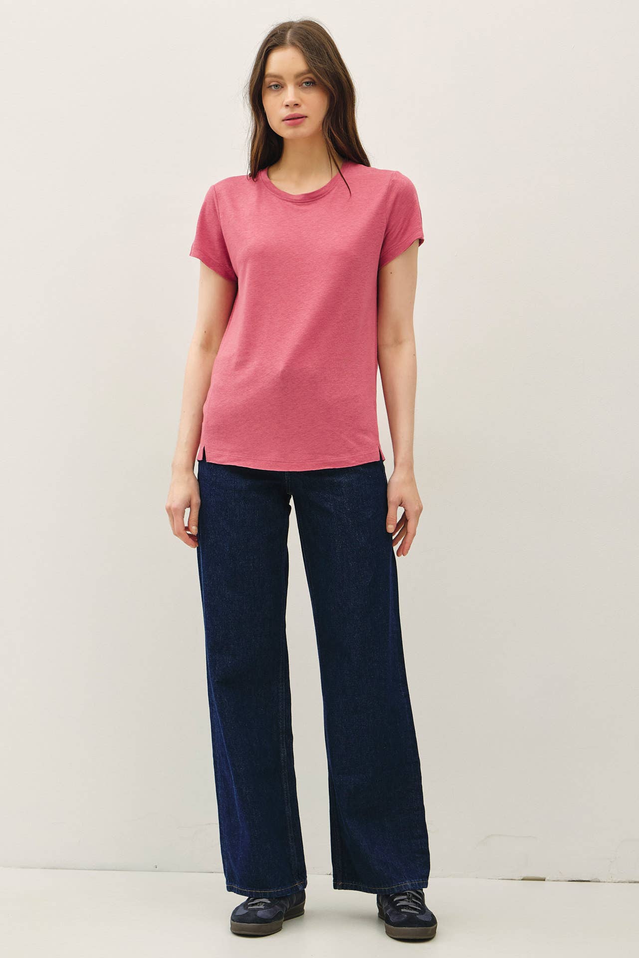Bright Lights Linen Round Neck T-shirt
