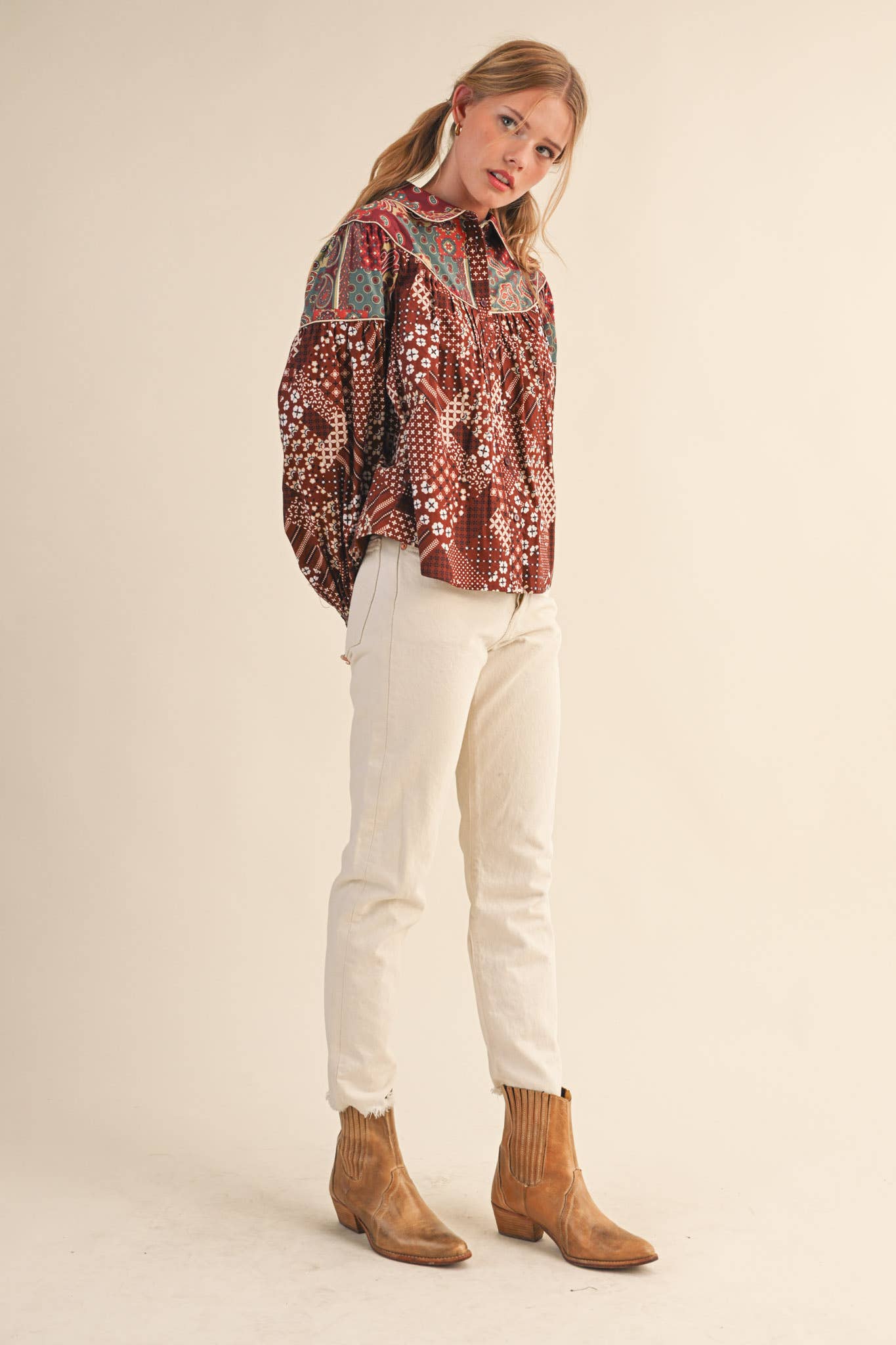 The Patchwork Print Button Down