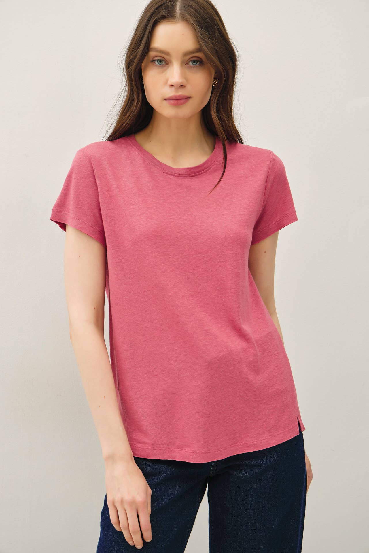 Bright Lights Linen Round Neck T-shirt