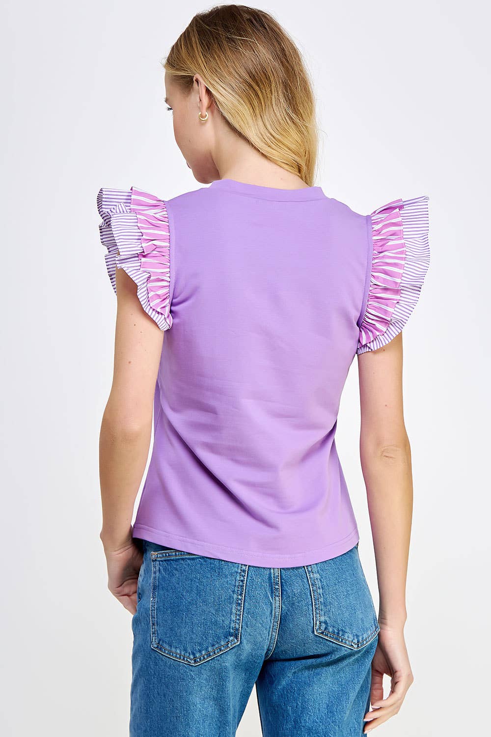 The Helix V-Neck Ruffled Sleeve Top