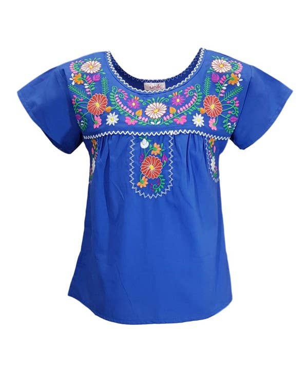Beautiful Blue Embroidered Girls Blouse
