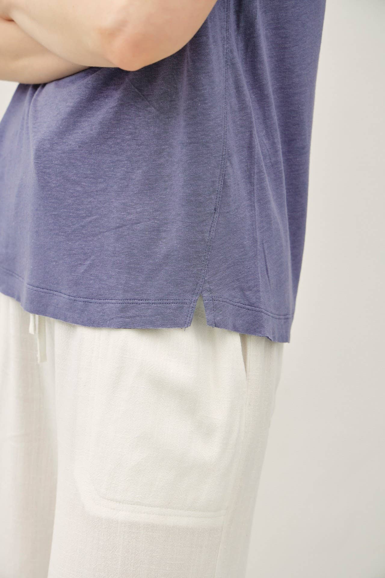 Bright Lights Linen Round Neck T-shirt