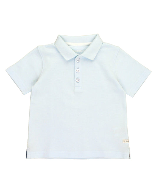 Boys Light Blue Pique Short Sleeve Polo Shirt