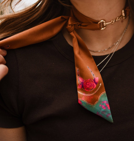 Snaffle Bit Twilly Scarf Slide Accessory in “Antique Bronze”