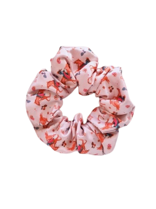 Brunette Cowgirl and Horse Scrunchie Cowgirl Hair Accessory