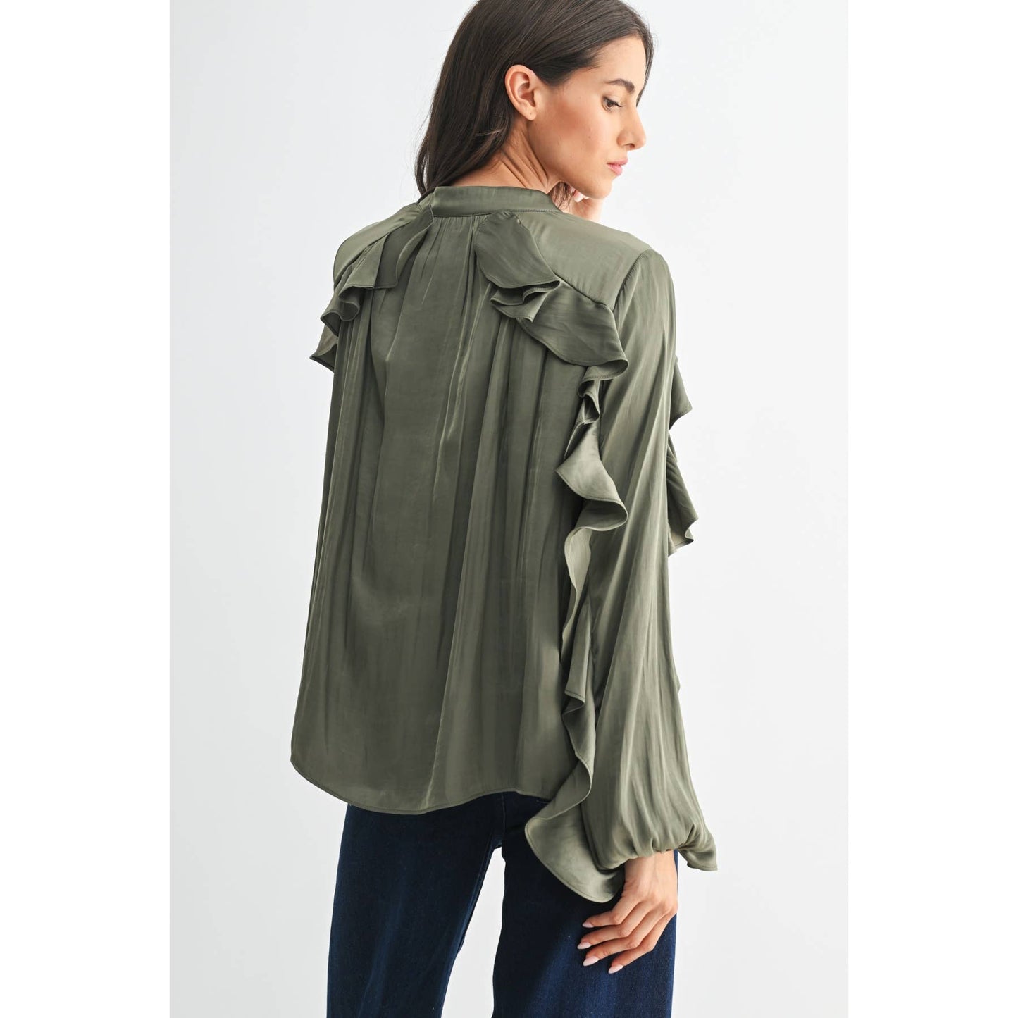 Always Elegant Ruffled Detail Blouse