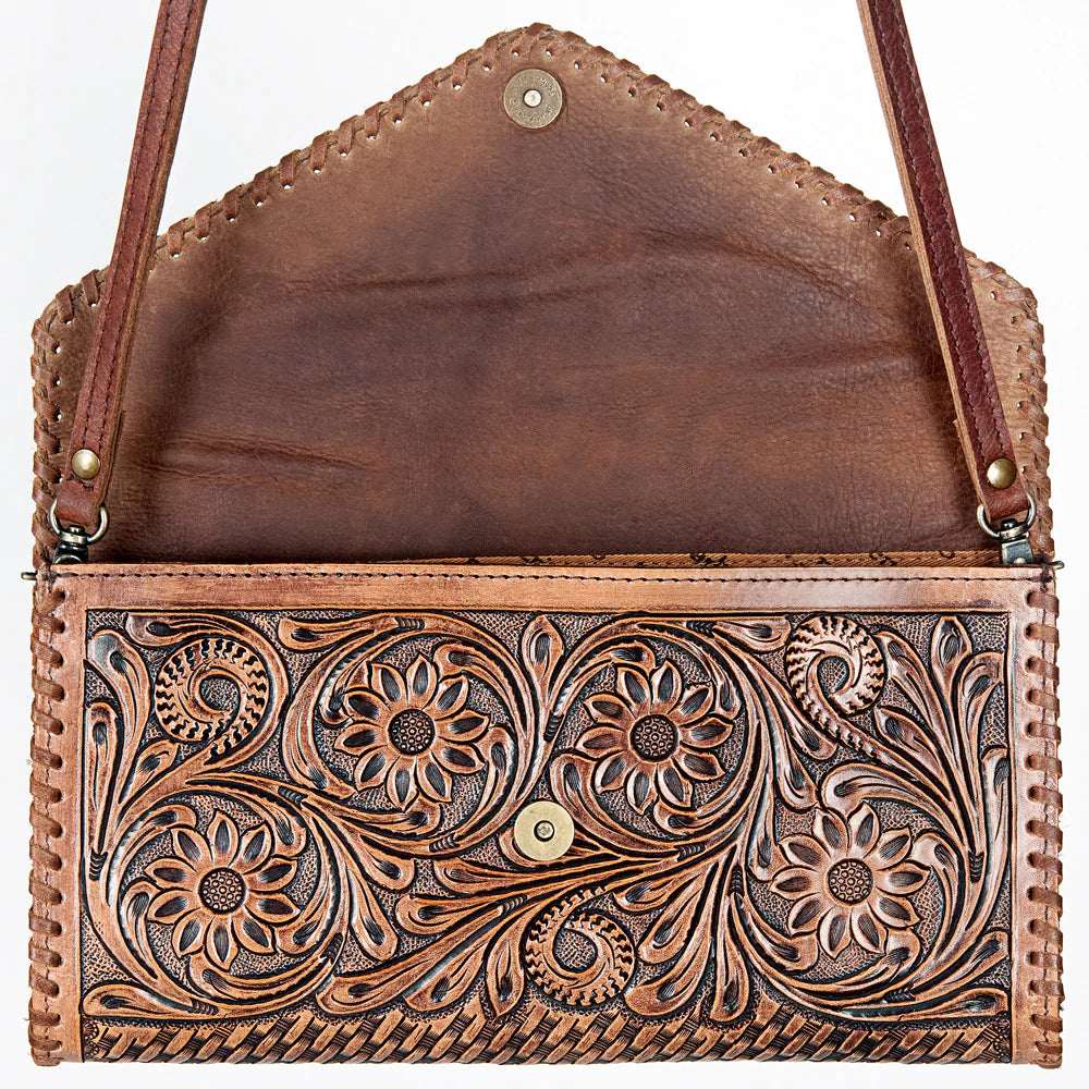 The Lexi Hand Tooled Clutch and Crossbody