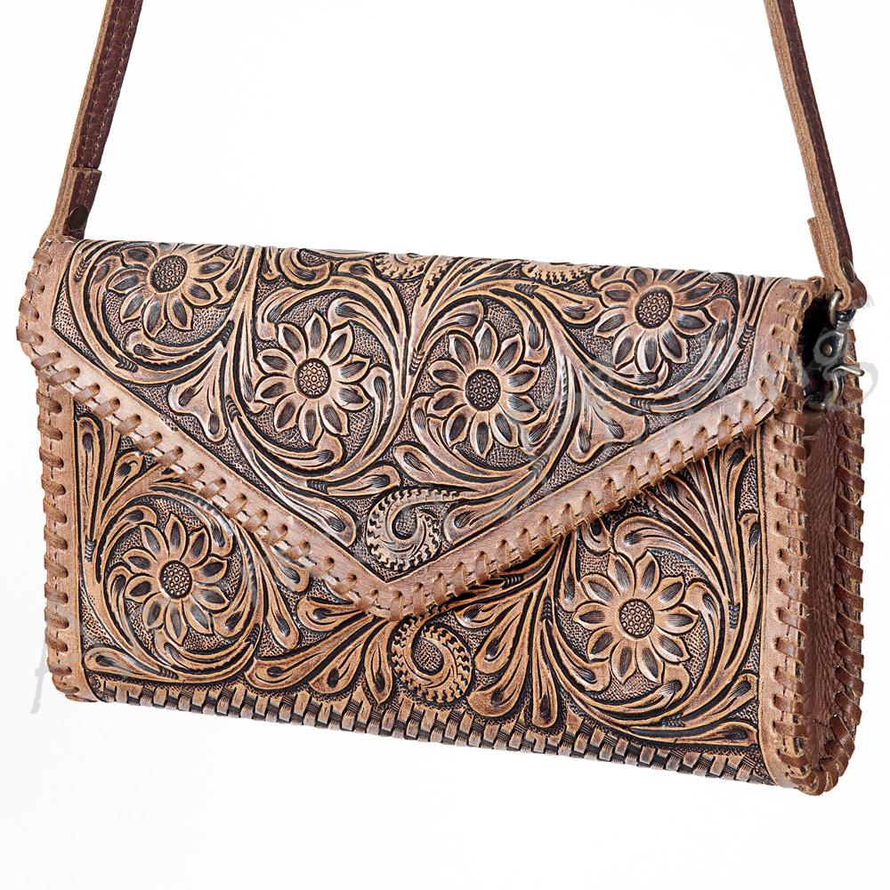 The Lexi Hand Tooled Clutch and Crossbody